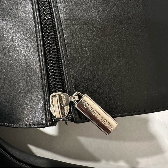 French Connection Black Leather Knee High Boots Becky Kitten Heel Size 8 NIB - Picture 8 of 9